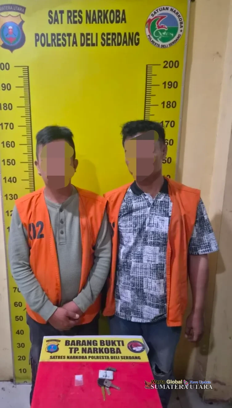 Simpan Sabu di Kantong Celana, Dua Warga Sergai Ditangkap Sat Narkoba Polresta Deli Serdang